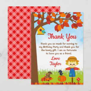 Carte De Remerciements Automne Automne Boy Scarecrow