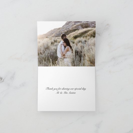 Carte De Remerciements Automne Automne Floral Aquarelle Mariage Photo (Intérieur)