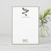 Carte De Remerciements Automne Automne Taupe Plaid Moderne Foligramme Mon (Debout devant)