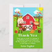 Carte De Remerciements Automne Barnyard Anniversaire Blonde Coiffeuse (Devant)