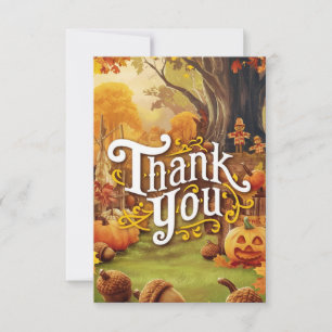 Carte De Remerciements Automne Boho Editable Automne