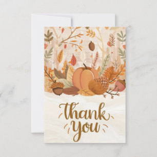 Carte De Remerciements Automne Boho Simple