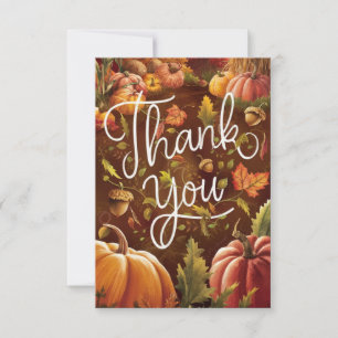 Carte De Remerciements Automne Boho Simple