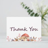 Carte De Remerciements Automne Champignons, Plantes et Feuille automne pl (Debout devant)