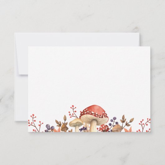 Carte De Remerciements Automne Champignons, Plantes et Feuille automne pl (Dos)