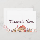 Carte De Remerciements Automne Champignons, Plantes et Feuille automne pl (Devant / Derrière)