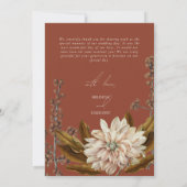 Carte De Remerciements Automne Floral Terracotta Mariage de automne d'aqu (Dos)