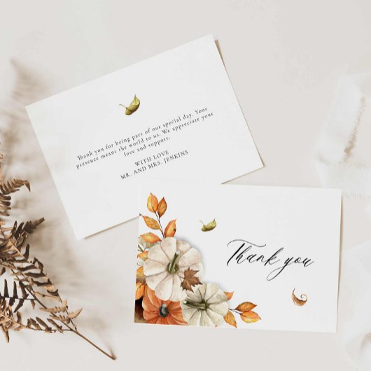 Carte De Remerciements Automne Mariage rustique