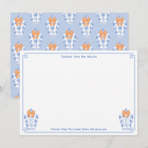 Carte De Remerciements Automne Monogramme Pot à Gingembre Cadeaux de Mari