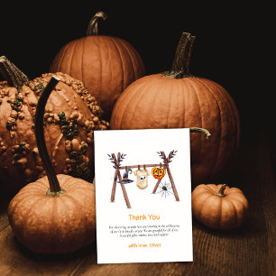 Carte De Remerciements Automne Petit Boo Halloween Baby shower de vêtemen