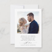 Carte De Remerciements Automne Romance Élégant Floral Mariage Photo (Dos)