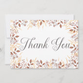 Carte De Remerciements Automne rouille & Brown Boho Mariage moderne (Devant)