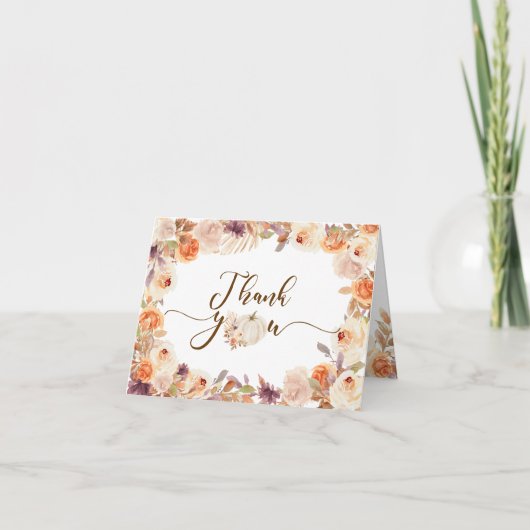 Carte De Remerciements Automne Rustique Citrouille Onederful Anniversaire (Devant)