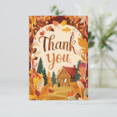 Carte De Remerciements Automne Rustique De L'Acorn (Debout devant)