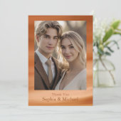 Carte De Remerciements Autumn Fall Terracotta Wedding Thank You Card  (Debout devant)