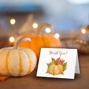 Carte De Remerciements Autumn Foliage Citrouille Baby shower d'automne