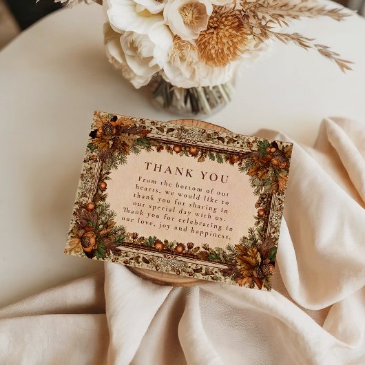 Carte De Remerciements Autumn Oak Leaf Wedding