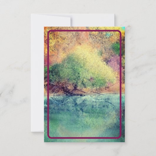 Carte De Remerciements Autumn River with Maroon Border- Blank Card (Devant)
