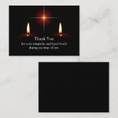 Carte de remerciements aux bougies en deuil (Devant / Derrière)