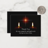 Carte de remerciements aux bougies en deuil (Devant/Arrière en situation)