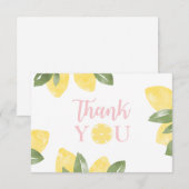 Carte de remerciements aux citrons doux (Devant / Derrière)