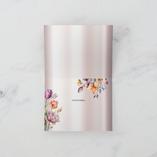 Carte de remerciements aux fleurs de printemps col (Intérieur)