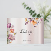 Carte de remerciements aux fleurs de printemps col (Debout devant)