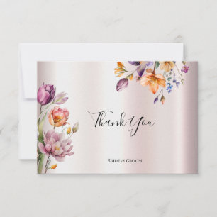 Carte de remerciements aux fleurs de printemps col