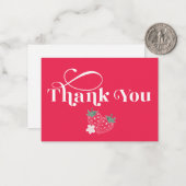 Carte de remerciements aux fraises - Berry premier (Devant/Arrière en situation)