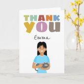 Carte de remerciements Avatar personnalisé (Fleur jaune)