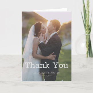 Carte De Remerciements Avec Amour et Gratitude, Chic Photo Mariage