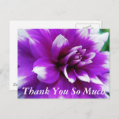 Carte de remerciements avec Dahlia Arrière - plan (Devant / Derrière)
