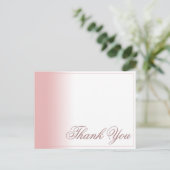 Carte de remerciements avec dégradé rose, écriture (Debout devant)