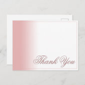 Carte de remerciements avec dégradé rose, écriture (Devant / Derrière)