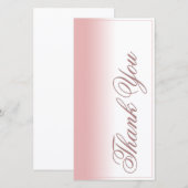 Carte de remerciements avec dégradé rose, écriture (Devant / Derrière)