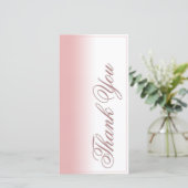 Carte de remerciements avec dégradé rose, écriture (Debout devant)