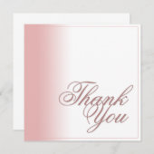 Carte de remerciements avec dégradé rose, écriture (Devant / Derrière)