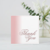 Carte de remerciements avec dégradé rose, écriture (Debout devant)