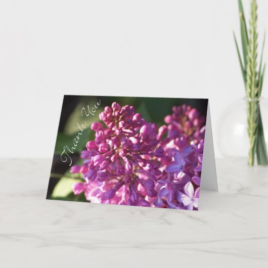 Carte de remerciements avec des lilas (Devant)