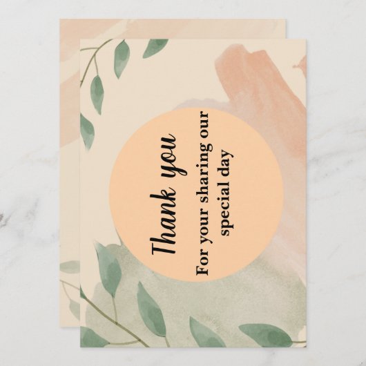 Carte de remerciements avec élément arrière - plan (Devant / Derrière)