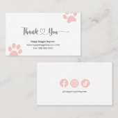 Carte de remerciements avec Empreinte de patte (Devant / Derrière)