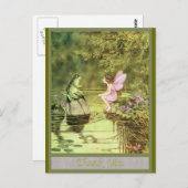 Carte de remerciements avec Fairy et Frog (Devant / Derrière)
