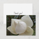 Carte de remerciements avec Fleur Magnolia blanche (Devant / Derrière)