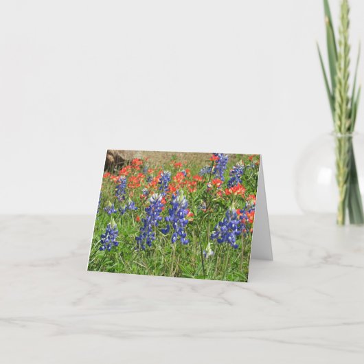 Carte de remerciements avec le Texas Bluebonnets (Devant)