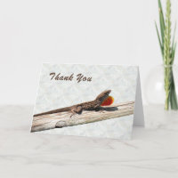 Carte de remerciements avec Lizard d'Anole Brown