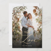 Carte De Remerciements Avec Love Gold Script Mariage Photo (Devant)