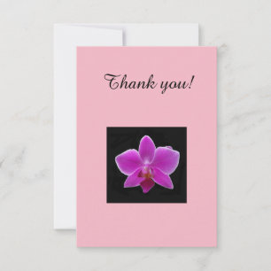 Carte de remerciements avec orchidée rose fuchsia
