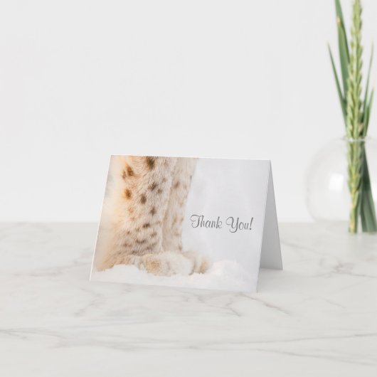 Carte de remerciements avec pattes molles de lynx (Devant)