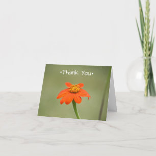 carte de remerciements Avec Petite Fleur Orange