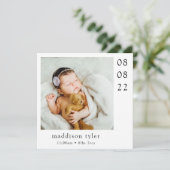 Carte De Remerciements Avec Photo Baby Arrival (Debout devant)